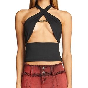⭐️3/$20⭐️ Halter Black Crop Top